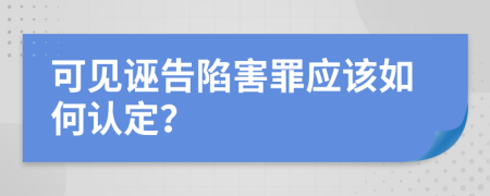 可见诬告陷害罪应该如何认定？