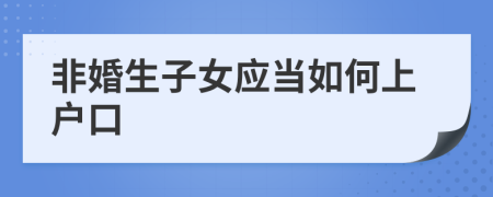 非婚生子女应当如何上户口