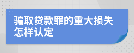 骗取贷款罪的重大损失怎样认定