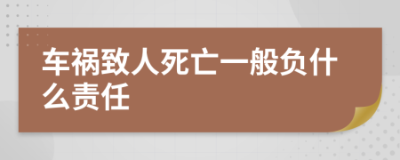 车祸致人死亡一般负什么责任