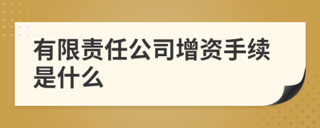 有限责任公司增资手续是什么