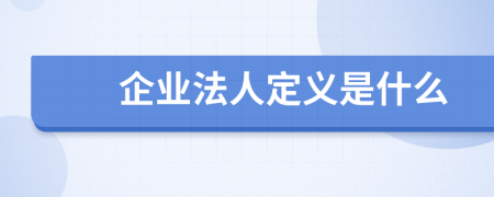 企业法人定义是什么