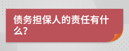 债务担保人的责任有什么？