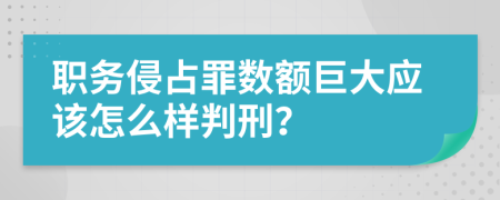 职务侵占罪数额巨大应该怎么样判刑？