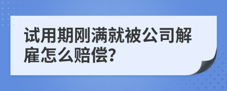 试用期刚满就被公司解雇怎么赔偿？