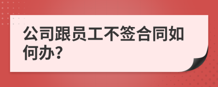 公司跟员工不签合同如何办？