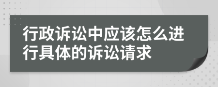 行政诉讼中应该怎么进行具体的诉讼请求