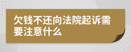 欠钱不还向法院起诉需要注意什么