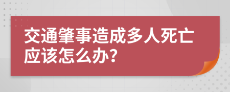 交通肇事造成多人死亡应该怎么办？