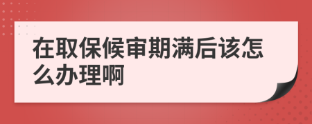 在取保候审期满后该怎么办理啊