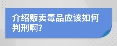 介绍贩卖毒品应该如何判刑啊？