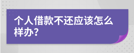 个人借款不还应该怎么样办？