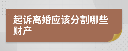 起诉离婚应该分割哪些财产