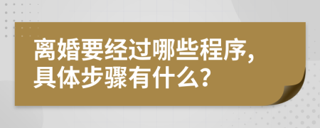 离婚要经过哪些程序,具体步骤有什么？
