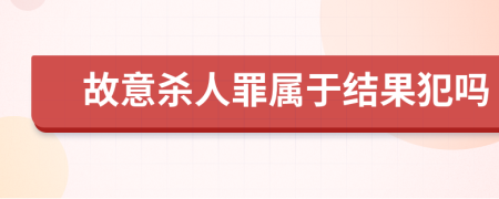 故意杀人罪属于结果犯吗