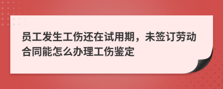 员工发生工伤还在试用期，未签订劳动合同能怎么办理工伤鉴定