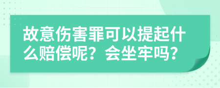 故意伤害罪可以提起什么赔偿呢？会坐牢吗？