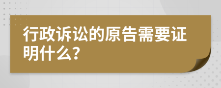 行政诉讼的原告需要证明什么？