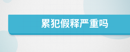 累犯假释严重吗