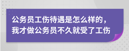 公务员工伤待遇是怎么样的，我才做公务员不久就受了工伤