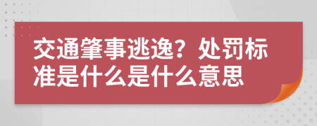 交通肇事逃逸？处罚标准是什么是什么意思