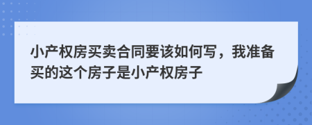 小产权房买卖合同要该如何写，我准备买的这个房子是小产权房子