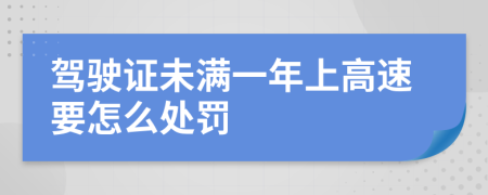 驾驶证未满一年上高速要怎么处罚