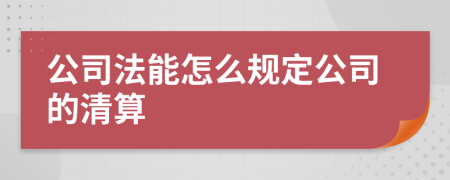 公司法能怎么规定公司的清算