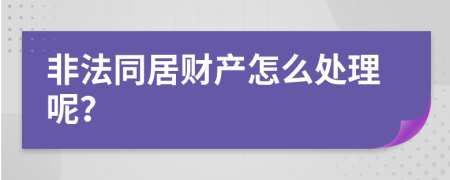 非法同居财产怎么处理呢？