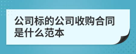 公司标的公司收购合同是什么范本