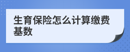 生育保险怎么计算缴费基数