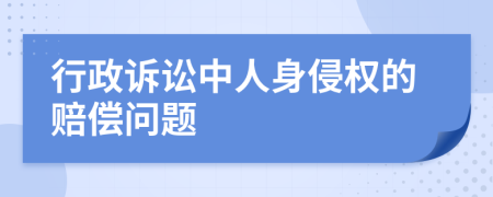 行政诉讼中人身侵权的赔偿问题