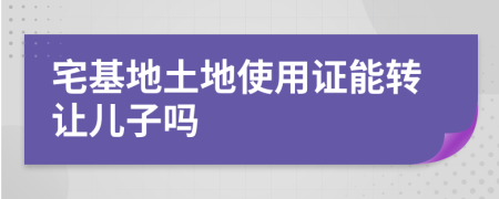 宅基地土地使用证能转让儿子吗