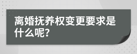 离婚抚养权变更要求是什么呢？