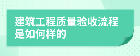 建筑工程质量验收流程是如何样的