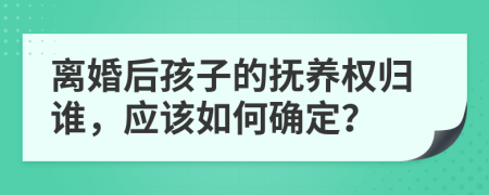 离婚后孩子的抚养权归谁，应该如何确定？