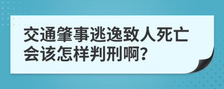 交通肇事逃逸致人死亡会该怎样判刑啊？