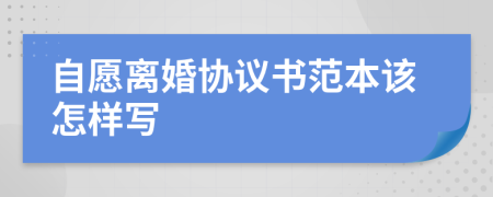 自愿离婚协议书范本该怎样写