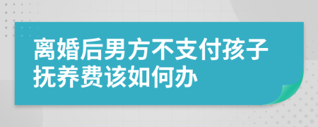 离婚后男方不支付孩子抚养费该如何办