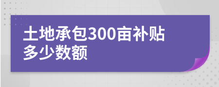 土地承包300亩补贴多少数额