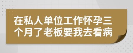 在私人单位工作怀孕三个月了老板要我去看病