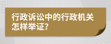 行政诉讼中的行政机关怎样举证？