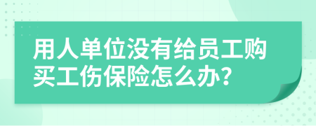 用人单位没有给员工购买工伤保险怎么办？