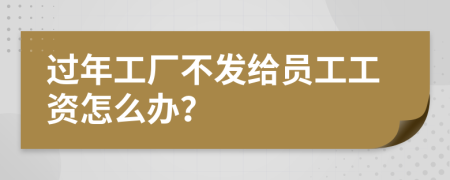 过年工厂不发给员工工资怎么办？