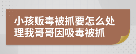 小孩贩毒被抓要怎么处理我哥哥因吸毒被抓
