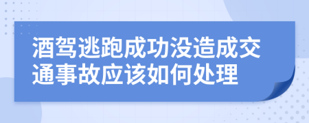 酒驾逃跑成功没造成交通事故应该如何处理