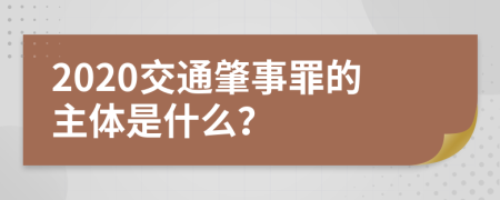 2020交通肇事罪的主体是什么？