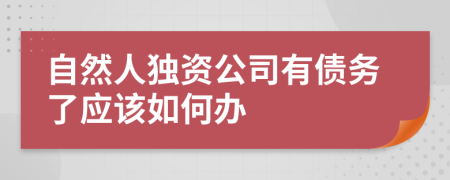 自然人独资公司有债务了应该如何办