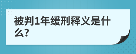 被判1年缓刑释义是什么？