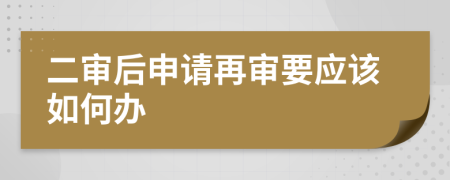 二审后申请再审要应该如何办